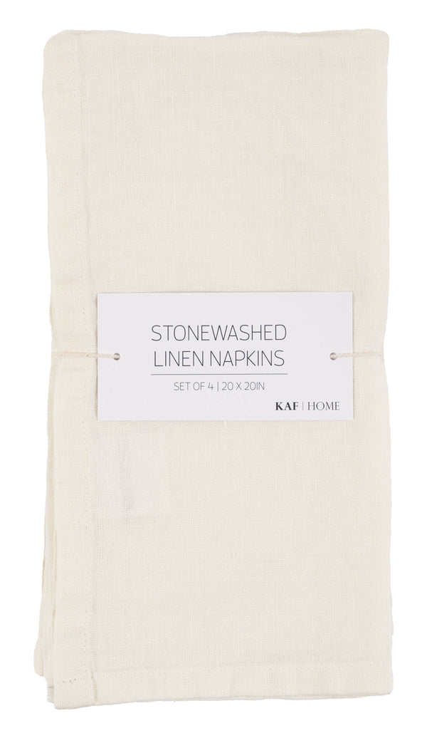 Stone Washed Linen Napkins - Set Of 4