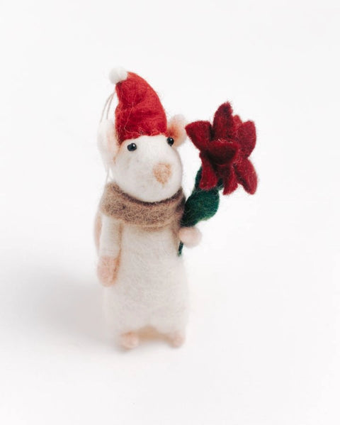 Flower Mouse Felt Ornament