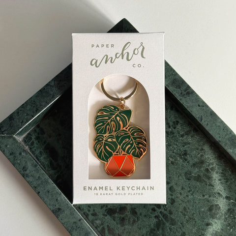 Monstera Plant Keychain