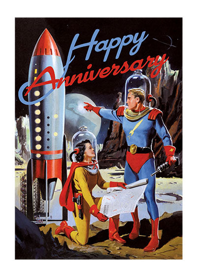 Man and Woman Astronauts - Anniversary Card