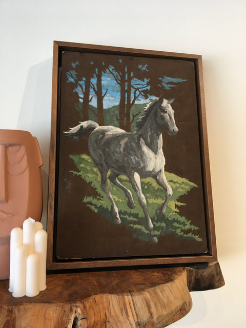 Black Velvet Horse Painting - Framed Wall Art