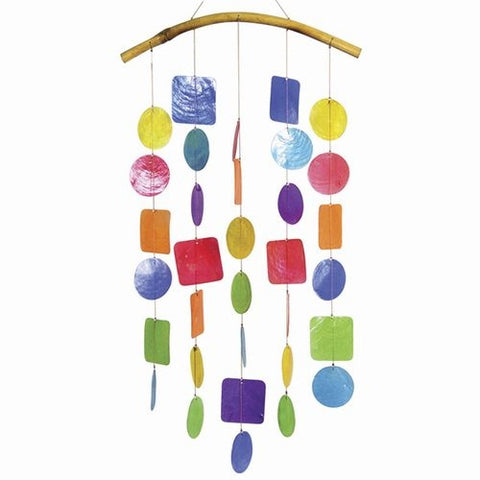 Bamboo Arch Multi-Color Capiz Shell Chime