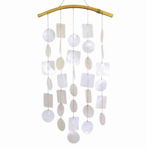 Bamboo Arch Natural/White Capiz Shell Chime