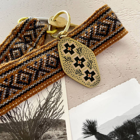 Desert Crossroads Enamel Keychain