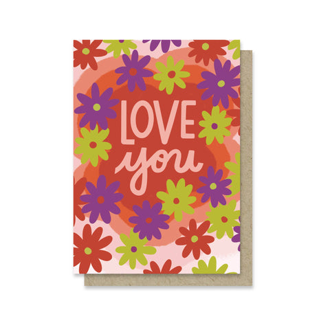 Love You Floral Vibes Mini Card