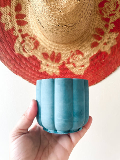 Mini Scalloped Cement Planter