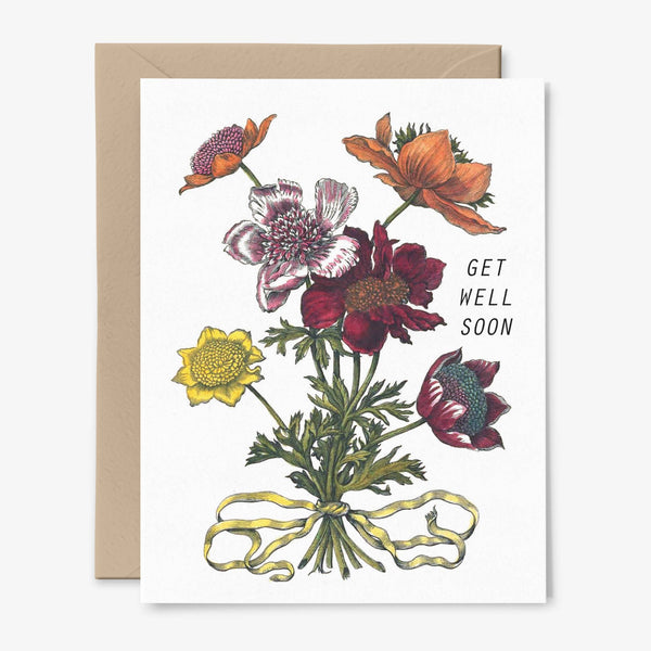 Get Well Soon Vintage Floral Card