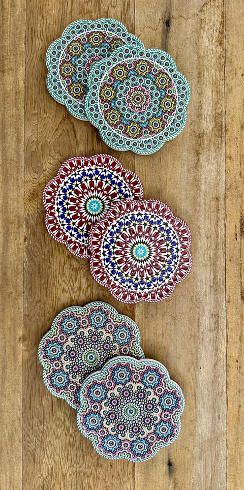 Ouarzazate Ceramic Coasters - Set of 6