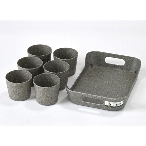 Sustainable Eco-Planter Herb Pot with Tray - Set of 6