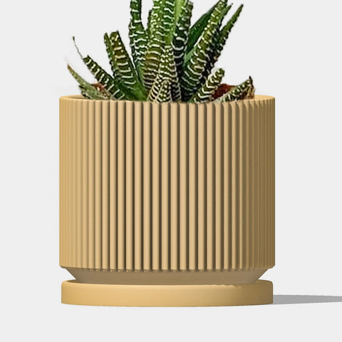 Mid-Century Ribbed Planter