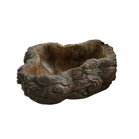 Cement Burled Bark Planter