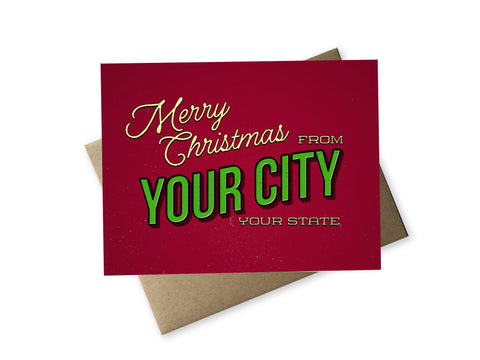 Merry Christmas From Greeting Card Set, Set of 8