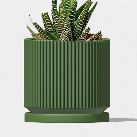 Mid-Century Ribbed Planter