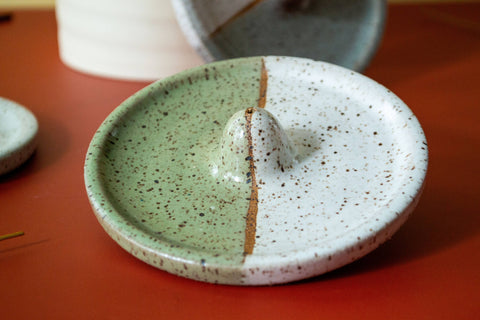 Color Block Ceramic Incense Holder