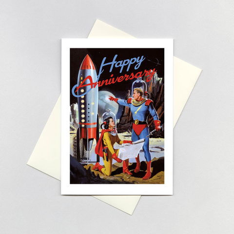 Man and Woman Astronauts - Anniversary Card