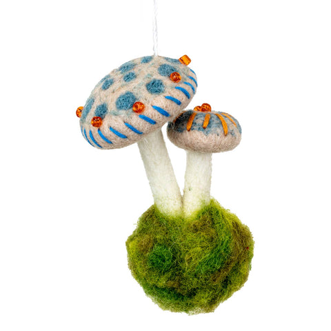 Blue Mystery Mushroom Ornament