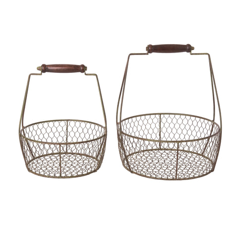 Metal Black Spring Rustic Wire Baskets