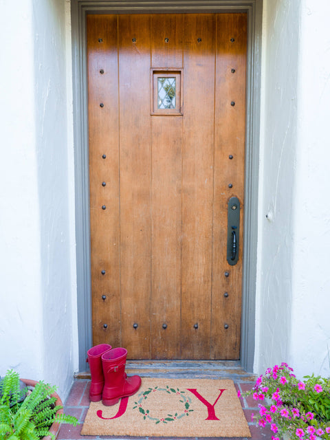 Joy Wreath Natural Coir Door Mat