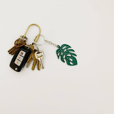 Monstera Key Chain