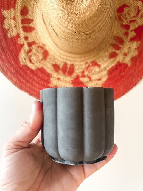 Mini Scalloped Cement Planter