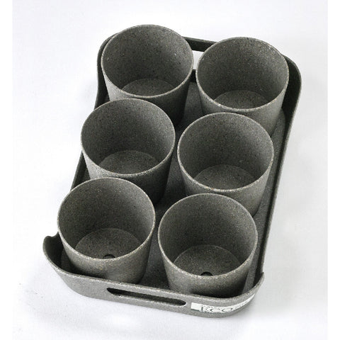 Sustainable Eco-Planter Herb Pot with Tray - Set of 6