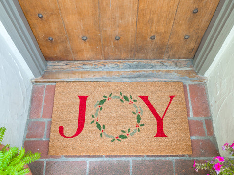 Joy Wreath Natural Coir Door Mat