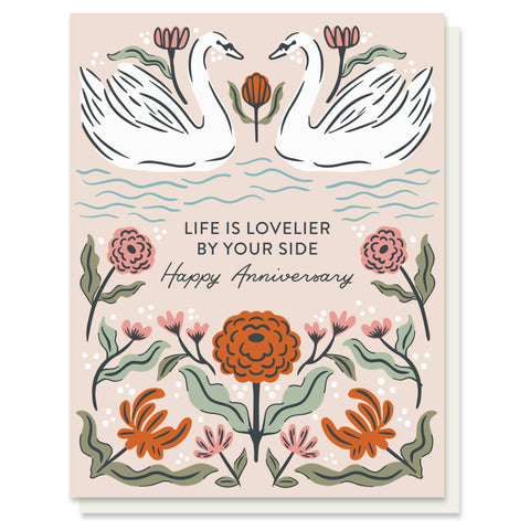 Anniversary Swans - Romantic Card