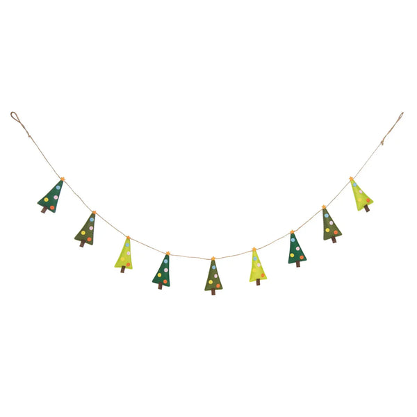 Multicolored Christmas Holiday Tree Banner