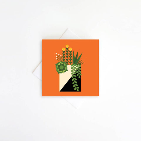 Orange Succulent Enclosure Card