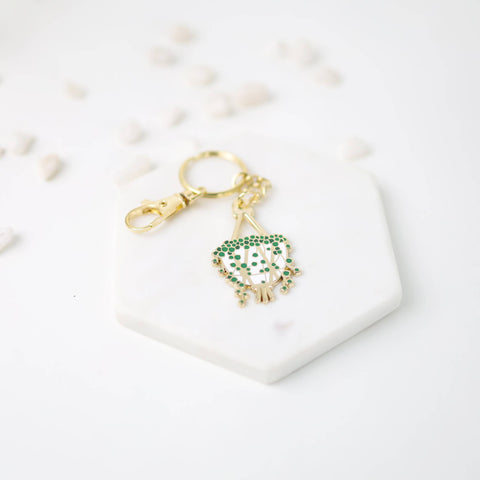 String of Pearls Enamel Keychain