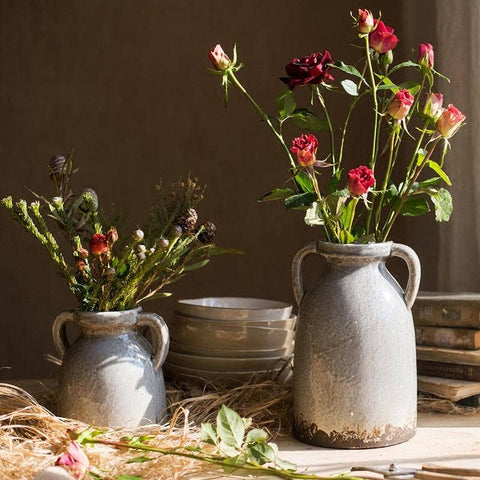 Binglie Glazed Vase with Handles