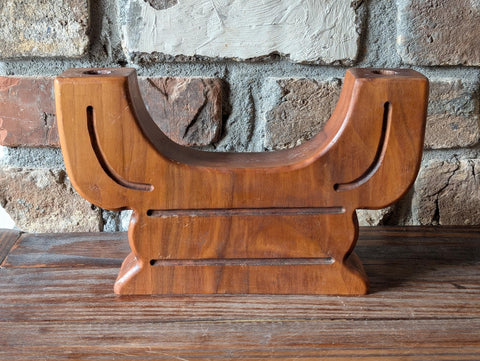 Vintage MCM 2 Tier Wooden Candlestick Holders - Set