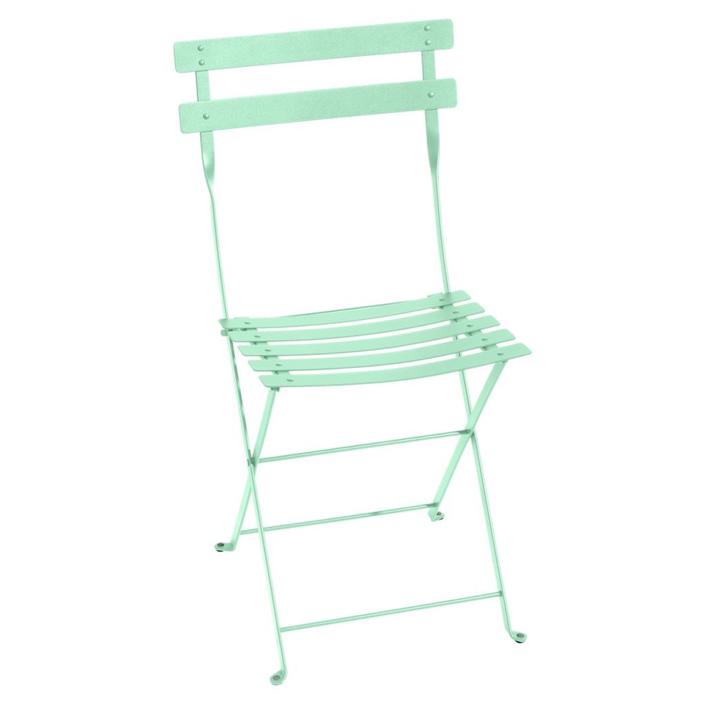 Fermob metal bistro chair in Opoline Green.