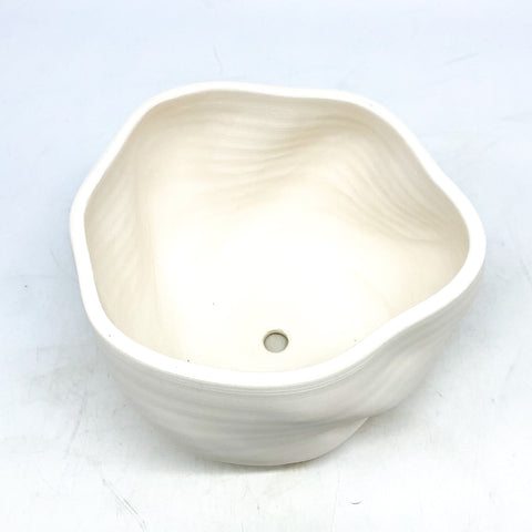 Katie Troisi Handmade Wobble Planter in white