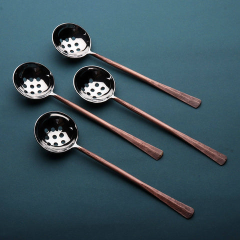 Ridge Design Olive Spoons - 4 Piece Set