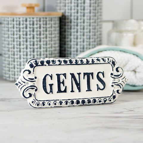 Cast Iron Gents Wall Sign