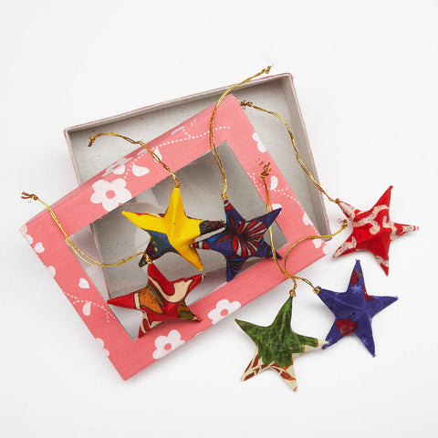 Sari Star Ornaments - Set of 6